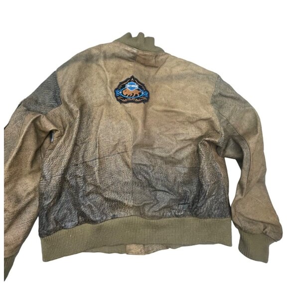 vintage adventure bound leather jacket aviator's brown Harley Davidson L READ - Picture 2 of 8